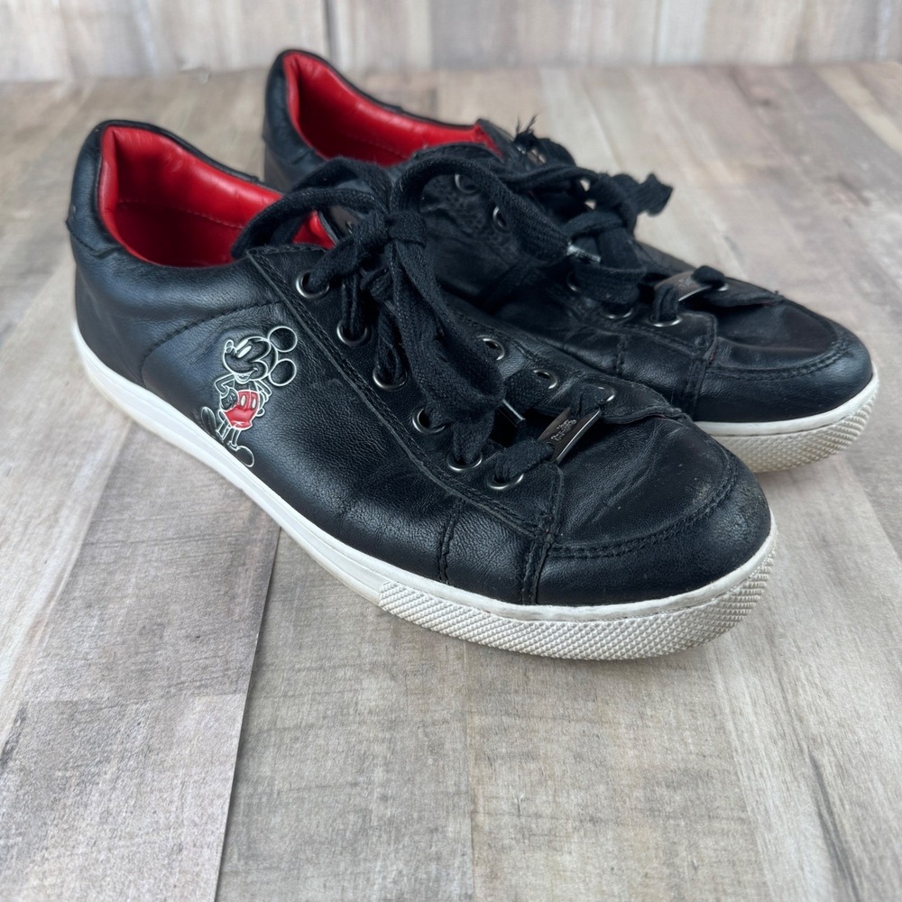 Coach x Disney Mickey Porter Women's Size 7S Nappa Black Red Sport Sneakers